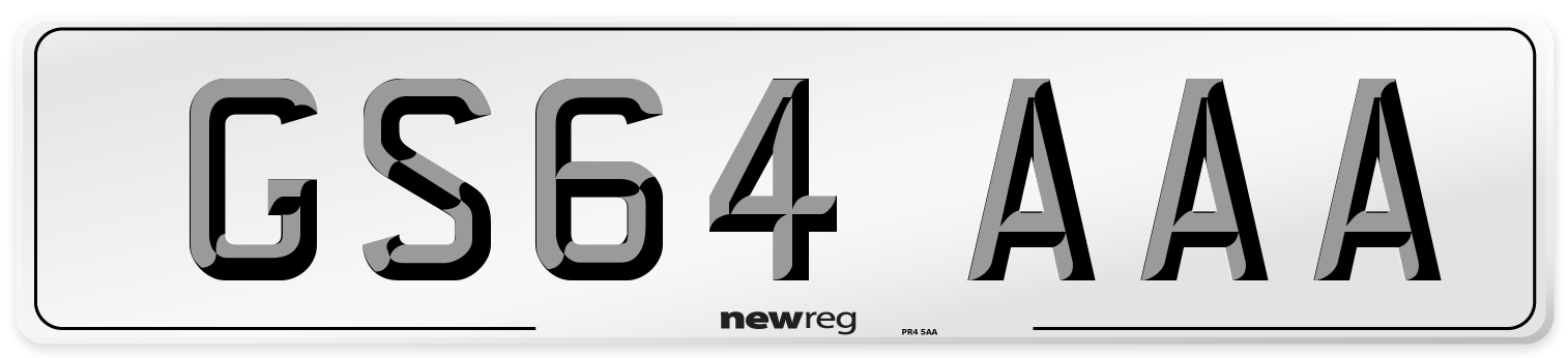 GS64 AAA Number Plate from New Reg